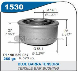 BUJE SOPORTE TENSOR DELANTERO CHEVROLET CORSA WIND. WAGON. SEDAN. PICK