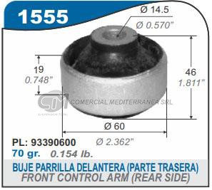 BUJE PARRILLA DELANTERA PARTE TRASERA CHEVROLET CORSA II 02/.. 