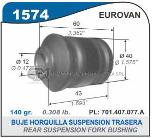 BUJE PARRILLA DELANTERA SUPERIOR VW TRASPORTER