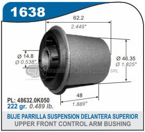 BUJE PARRILLA DELANTERA SUPERIOR TOYOTA HILUX 05/.. 4X2-4X4-SW4 