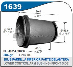 BUJES SUSPENSION TOYOTA HILUX 05/.. 4X2-4X4-SW4 PARRILLA 