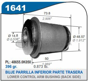 BUJES SUSPENSION TOYOTA HILUX 05/.. 4X2-4X4-SW4 PARRILLA 