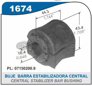 BUJE BARRA ESTABILIZADORA CENTRAL FIAT PUNTO. LINEA 