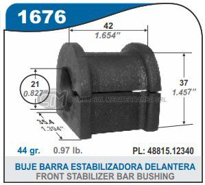 BUJE BARRA ESTABILIZADORA CENTRAL 21MM TOYOTA COROLLA 02/08 