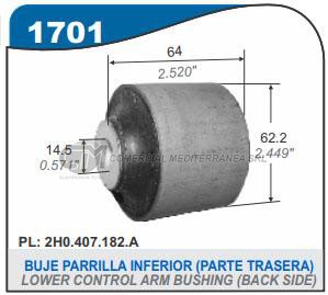 BUJE PARRILLA INFERIOR PARTE TRASERA CAPEMI VOLKSWAGEN AMAROK 