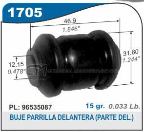 BUJE PARRILLA DELANTERA CAPEMI CHEVROLET AVEO 