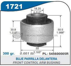 BUJE PARRILLA DELANTERA PARTE ANTERIOR CAPEMI RENAULT FLUENCE/MEGANE III 