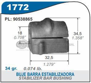 BUJE BARRA ESTABILIZADORA CHEVROLET MERIVA 
