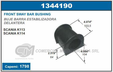 BUJE DE SUSPENSION CAPEMI SCIAN K113/K124 BUJE BARRA ESTABILIZADORA DELANTERA 64X103.5