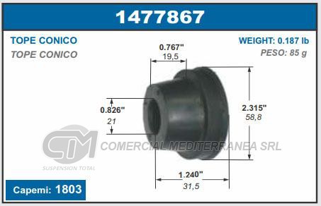 BUJE DE SUSPENSION CAPEMI SCANIA K124 TOPE SUSPENSION BARRA ESTABILIZADORA 24X57.8X19.
