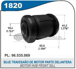 BUJE DE SUSPENSION CAPEMI CHEVROLET AVEO/AVEO G3 TRAVESANO DE MOTOR PARTE DELANTERA 19