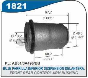 BUJE PARRILLA INFERIOR PARTE DELANTERA CAPEMI FORD RANGER 12/.. 
