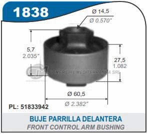 BUJE DE SUSPENSION CAPEMI FIAT 500 1.4 16V BUJE PARRILLA DELANTERA PARTE TRASERA 2 CAN