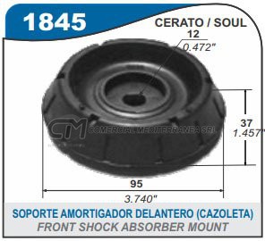 CAZOLETA DE SUSPENSION CAPEMI KIA SOUL/CERATO CAZOLETA AMORTIGUADOR DELANTERO