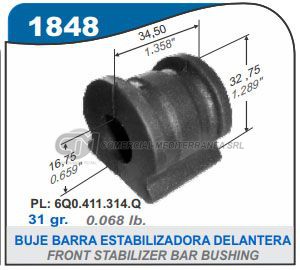BUJE BARRA ESTABILIZADRA CAPEMI VOLKSWAGEN GOL TREND/VOYAGE/FOX/SURAN 