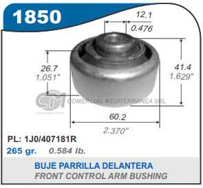 BUJE PARRILLA DELANTERA VW GOL TREND . BORA . NEW BEATLE