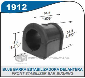 BUJE DE SUSPENSION CAPEMI FORD F14000 94-.. BUJE BARRA ESTABILIZADORA DELANTERA 38X52.