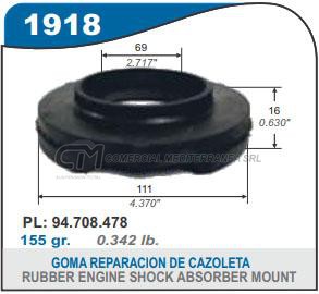 CAZOLETA SUSPENSION CHEVROLET S10 12/.. CAZOLETA GOMA REPA