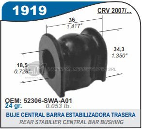 BUJES SUSPENSION HONDA CRV 07/.. BUJE CENTRAL BARRA ESTAB