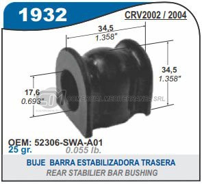 BUJE BARRA ESTABILIZADORA TRASERA HONDA CRV 02.04 