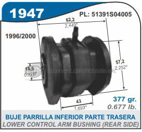 BUJES SUSPENSION HONDA CIVIC 96.00 .CRV 98.01 RBUJE PARRI
