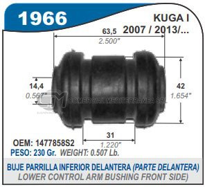 BUJE DE SUSPENSION CAPEMI FORD FOCUS II/KUGA 08/.. BUJE PARRILLA DELANTERA PARTE ANTER