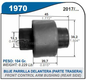 BUJE DE SUSPENSION CAPEMI RENAULT KWID BUJE PARRILLA DELANTERA PARTE POSTERIOR
