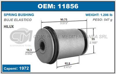 BUJE DE SUSPENSION CAPEMI TOYOTA HILUX SW4 4X2-4X4 17/.. BUJE PARRILLA INFERIOR DELANT