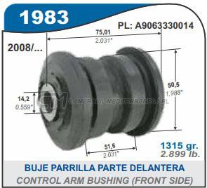 BUJE DE SUSPENSION CAPEMI MERCEDES BENZ SPRINTER 08/.. BUJE PARRILLA DELANTERA PARTE D