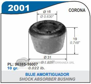 BUJE DE SUSPENSION CAPEMI TOYOTA CORONA BUJE AMORTIGUADOR ALTO