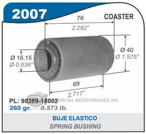 BUJES DE SUSPENSION CAPEMI TOYOTA MICRO COASTER BUJE ELASTICO TRASE