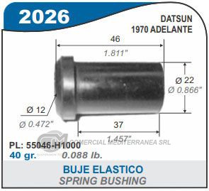 BUJES DE SUSPENSION CAPEMI DATSUN 1200 - 70 EN ADELANTE BUJE ELASTI