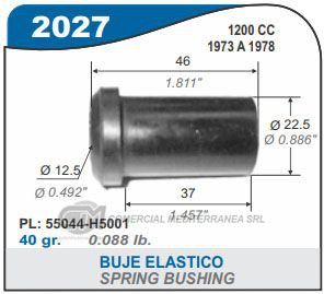 BUJES DE SUSPENSION CAPEMI DATSUN 1200 - 73 A 78 BUJE ELASTICO