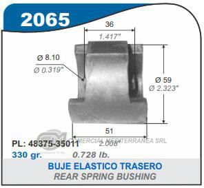 FUELLE DE TRANSMISION CAPEMI TOYOTA HILUX 4X4 92-01/HILUX SR5 97-01 TOPE ELASTICO TRASERO