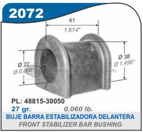 BUJE BARRA ESTABILIZADORA TOYOTA HILUX4X4 SR5