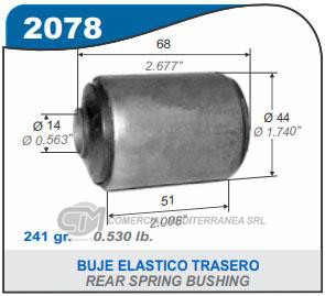 BUJE DE SUSPENSION CAPEMI TOYOTA COROLLA 91/99 BUJE ELASTICO TRASERO 14.3X44.2X68 MM