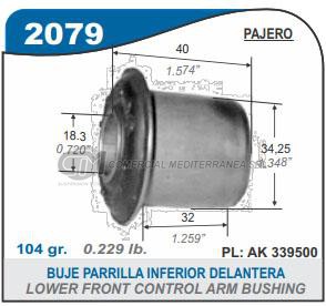 BUJES SUSPENSION MITSUBISHI L 200 BUJE PARRILLA INFERIOR