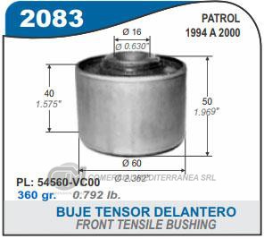 BUJES DE SUSPENSION CAPEMI NISSAN PATROL 94-00 BUJE TENSOR DELANTER
