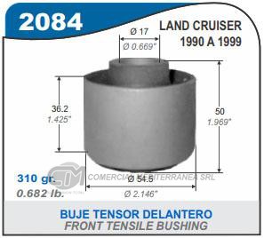 BUJE DE SUSPENSION CAPEMI TOYOTA LAND CRUISER 90/99 BUJE TENSOR DELANTERO 17.8X54.5X50