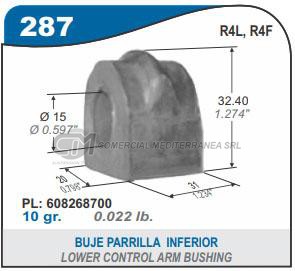 BUJES SUSPENSION RENAULT R4.R4S. R4F. R6. R5