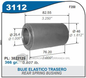 BUJE DE SUSPENSION CAPEMI FORD F350 BUJE ELASTICO TRASERO
