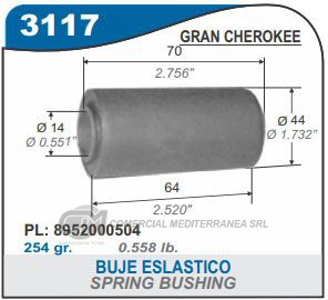 BUJE DE SUSPENSION CAPEMI JEEP GRAND CHEROKEE BUJE ELASTICO TRASERO PARTE TRASERA 14X4