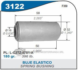 BUJE DE SUSPENSION CAPEMI FORD F350 BUJE ELASTICO 16X38X70 MM