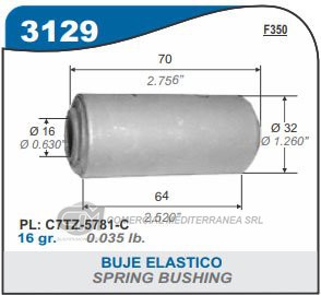 BUJE DE SUSPENSION CAPEMI FORD F350 BUJE ELASTICO TRASERO