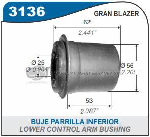 BUJES SUSPENSION CHEVROLET GRAN BLAZER. SILVERADO