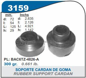 BUJES SUSPENSION FORD F100.F1000 BUJE BARRA TENSORA (2 PI