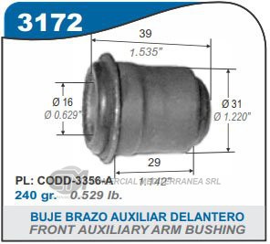 BUJE DE SUSPENSION CAPEMI FORD FALCON/RANCHERO 60/.. BUJE BRAZO AUXILIAR DELANTERO 16X