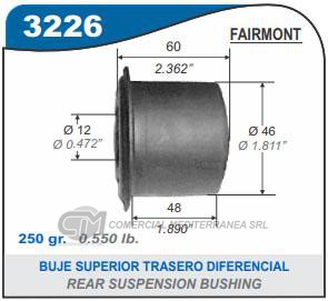 BUJE DE SUSPENSION CAPEMI FORD FAIRLANE/FAIRMONT BUJE SUPERIOR TRASERO DIFERENCIAL