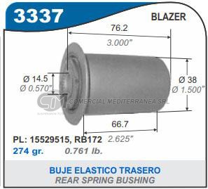 BUJE ELASTICOCHEVROLET S10. BLAZER