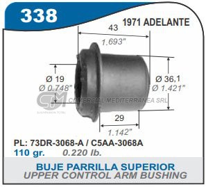 BUJE PARRILLA SUPERIOR FORD FALCON 1971 ADELANTE